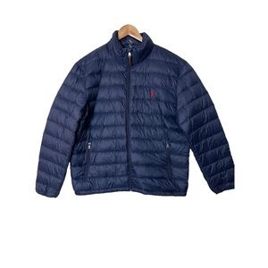 Polo Ralph Lauren Men's Packable Quilted Down Puffer Jacket Navy Blue XL TG